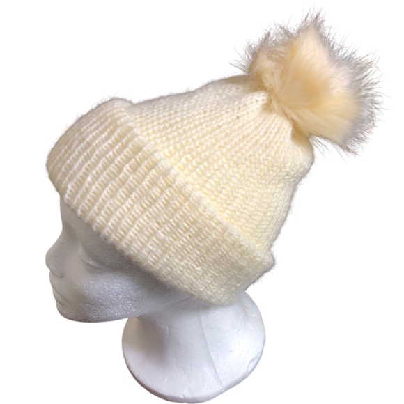 Hand-Knit Alpaca Blend Beanie with Removable Faux Fur Pom Pom Hat main image 5